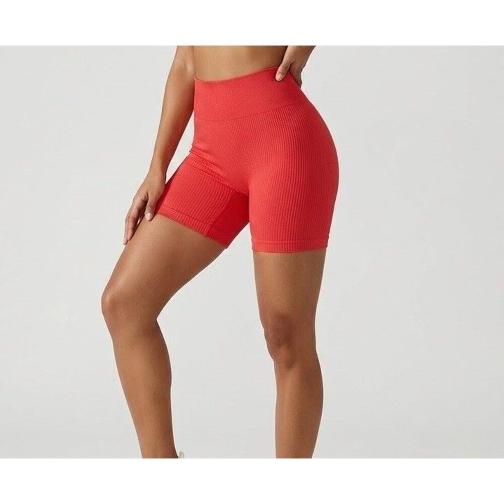 JoyLab High-Rise L Bike Shorts Red Orange Athletic Athleisure Comfort Women’s